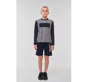 Лонгслів смугастий з 3D нашивкою YUMSTER YH.11.04.003 Лонгслів смугастий з 3D нашивкою YUMSTER YH.11.04.003