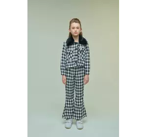 Брючний костюм у клітинку чорно-білий YК.22.42.003 Брючний костюм у клітинку чорно-білий YК.22.42.003