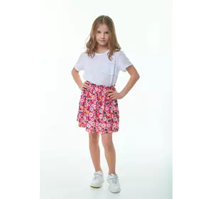 Спідниця з віскози в дрібну квіточку малинова YH.22.22.003 Спідниця з віскози в дрібну квіточку малинова YH.22.22.003