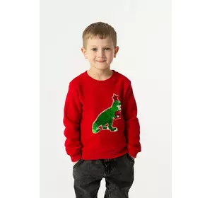 Світшот червоний з аплікацією із паєток Динозавр YI.12.09.008 Світшот червоний з аплікацією із паєток Динозавр YI.12.09.008