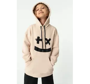 Худі бежевий  зі смайлом для дівчаток YH.12.07.002 Худі бежевий  зі смайлом для дівчаток YH.12.07.002