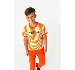 Футболка смугаста помаранчево-біла YH.01.03.001 Футболка смугаста помаранчево-біла YH.01.03.001
