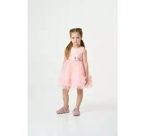 Рожева ошатна сукня з трояндами на поясі та градієнтом YJ.21.30.009 Рожева ошатна сукня з трояндами на поясі та градієнтом YJ.21.30.009