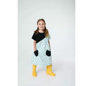 Сукня чорно-блакитна з принтом Ice Cream асиметрія YJ.22.09.006 Сукня чорно-блакитна з принтом Ice Cream асиметрія YJ.22.09.006