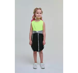 Комплект салатовий топ + чорна спідниця + кепка YК.22.42.014 Комплект салатовий топ + чорна спідниця + кепка YК.22.42.014