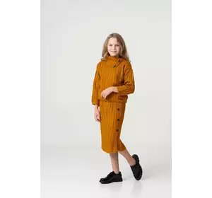 В'язаний костюм гірчичного кольору зі спідницею YN.22.25.456 В'язаний костюм гірчичного кольору зі спідницею YN.22.25.456