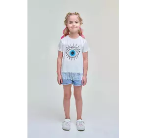 Футболка з бахромою молочного кольору YT.22.03.002 Футболка з бахромою молочного кольору YT.22.03.002