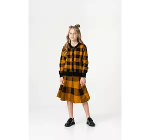 Костюм з в'язаного трикотажу, клітка гірчичного кольору YN.22.25.002 Костюм з в'язаного трикотажу, клітка гірчичного кольору YN.22.25.002