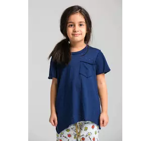 Stars Dark Blue футболка для дівчинки з кишенею YA.21.03.004 Stars Dark Blue футболка для дівчинки з кишенею YA.21.03.004