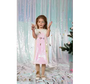 Сукня ошатна з біло-рожевих паєток YD.21.30.007 Сукня ошатна з біло-рожевих паєток YD.21.30.007