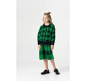 Костюм з в'язаного трикотажу, зелена клітка YN.22.25.001 Костюм з в'язаного трикотажу, зелена клітка YN.22.25.001