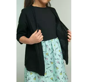 Чорний кардиган для дівчинки YA.22.08.004 Чорний кардиган для дівчинки YA.22.08.004