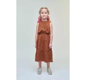 Сукня без рукавів бежева у дрібний горох YT.22.30.004 Сукня без рукавів бежева у дрібний горох YT.22.30.004