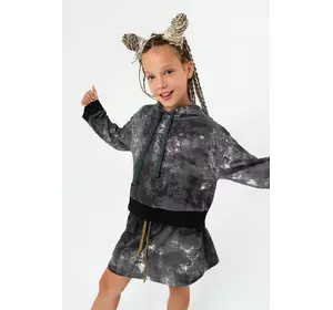 Світшот графітового кольору, укорочений для дівчат YA.22.07.002 Світшот графітового кольору, укорочений для дівчат YA.22.07.002