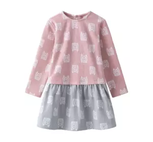 Сукня тепла для дівчинки сіро-рожева Совушка  YU.22.30.007 Сукня тепла для дівчинки сіро-рожева Совушка  YU.22.30.007