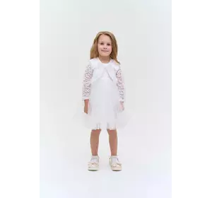 Комплект ошатний сукня та болеро з білого гіпюру YJ.21.30.003W|YJ.21.30.014 Комплект ошатний сукня та болеро з білого гіпюру YJ.21.30.003W|YJ.21.30.014