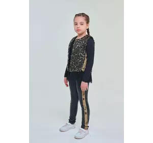 Жилетка з паєтками чорна із золотом YT.22.04.005 Жилетка з паєтками чорна із золотом YT.22.04.005