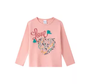 Лонгслів рожевий з принтом Love YU.22.04.003 Лонгслів рожевий з принтом Love YU.22.04.003