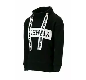 Світшот чорний з тасьмою і принтом YUMSTER для дівчинки YC.02.09.033 Світшот чорний з тасьмою і принтом YUMSTER для дівчинки YC.02.09.033