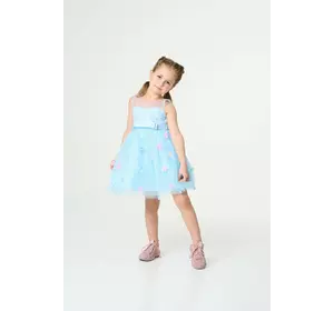 Блакитна ошатна сукня з квіточками YJ.21.30.005 Блакитна ошатна сукня з квіточками YJ.21.30.005