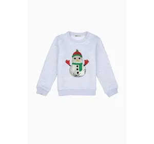 Світшот світло-сірий з аплікацією із паєток Snowman YI.02.09.006 Світшот світло-сірий з аплікацією із паєток Snowman YI.02.09.006