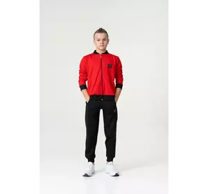 Костюм червоно-чорний з регланом на блискавці YL.12.25.001 Костюм червоно-чорний з регланом на блискавці YL.12.25.001