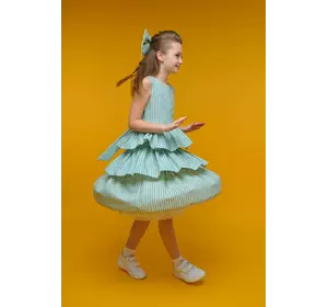 Сукня в тонку смужку + бант для волосся м'ятного кольору YT.22.30.002 Сукня в тонку смужку + бант для волосся м'ятного кольору YT.22.30.002