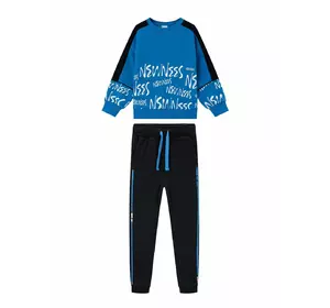 Повсякденний костюм з синім світшотом та чорними штанами YU.12.09.003|YU.12.24.003 Повсякденний костюм з синім світшотом та чорними штанами YU.12.09.003|YU.12.24.003