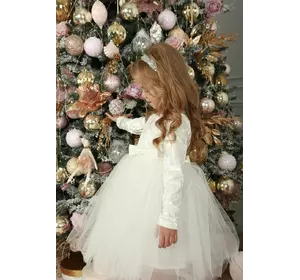 Плаття нарядне велюровое молочного кольору YG.21.30.007 Плаття нарядне велюровое молочного кольору YG.21.30.007