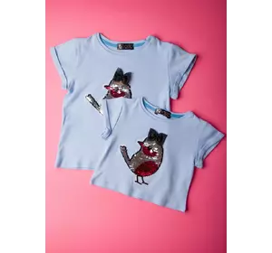 Футболка з двусторонніх паєток Пташка YH.21.03.004 Футболка з двусторонніх паєток Пташка YH.21.03.004