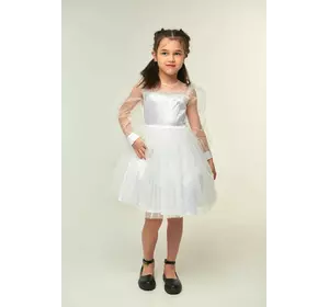 Ошатна сукня з пишною спідницею та паєточним бантом Біле YI.21.30.010 Ошатна сукня з пишною спідницею та паєточним бантом Біле YI.21.30.010