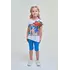 Комплект із синіх велосипедок та футболки з принтом комікс YК.22.42.011 Комплект із синіх велосипедок та футболки з принтом комікс YК.22.42.011